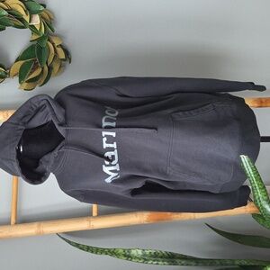 Marmot SPELLOUT Logo Black Hooded Sweatshirt